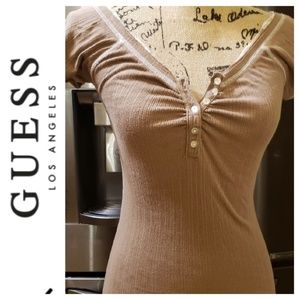 GUESS, Tan Short Sleeve Top, No Size, S